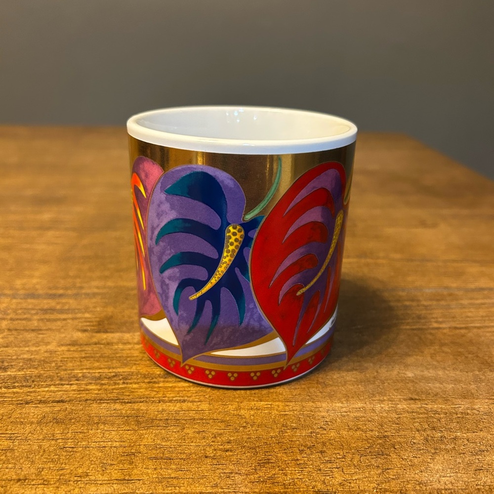 Laurel Burch Anthurium Tropical Leaf Coffee Mug Cup - Picture 2 of 5